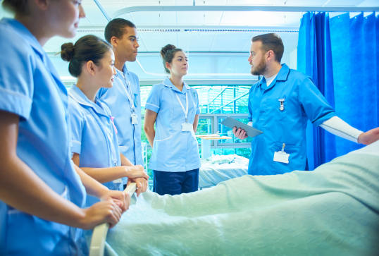 Nurses at work in a hospital