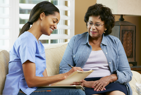 Nurse with patient