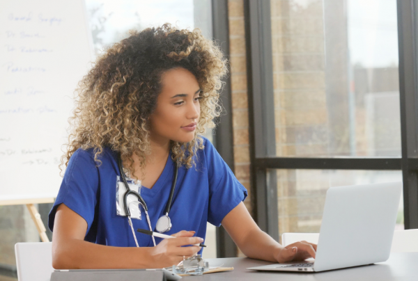 nurse on laptop